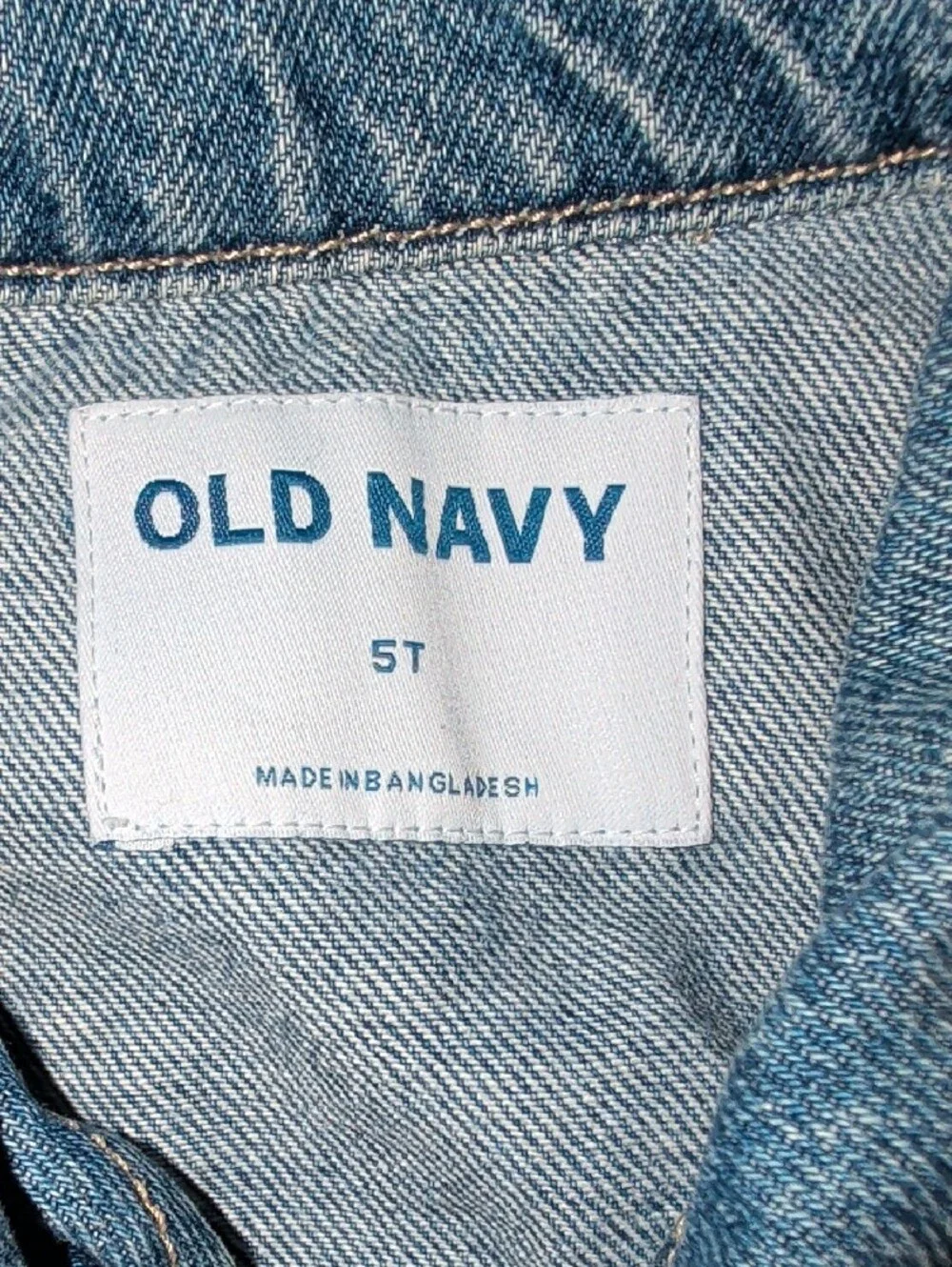Old Navy Light Blue Denim Jean Jacket with Heart Patches